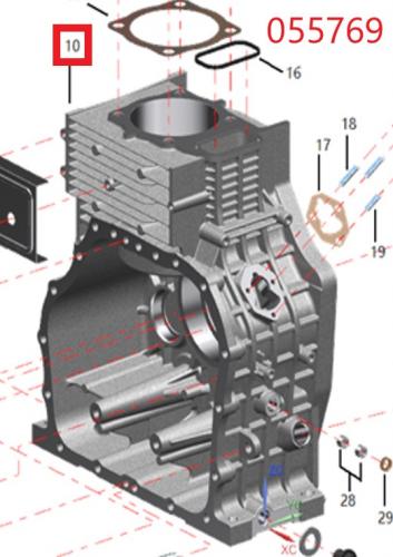 Блок цилиндра SDG 8000(..),1100FE Sh / Engine block (SDG 8000EH3A-SP-3-1-10)