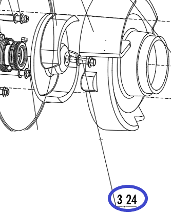 Шайба для болта крыльчатки помпы TSS PDST100E/Aluminum flat washer PDST100E, №3 (30136-00079-00)