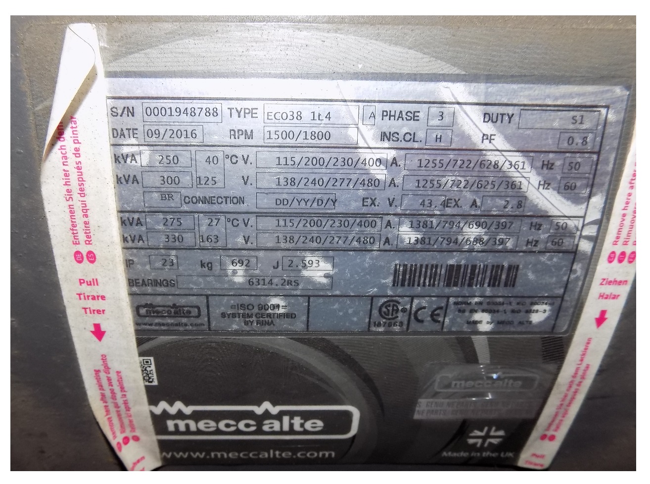 Mecc Alte ECO38-1L SAE 2/11,5 (200 кВт)