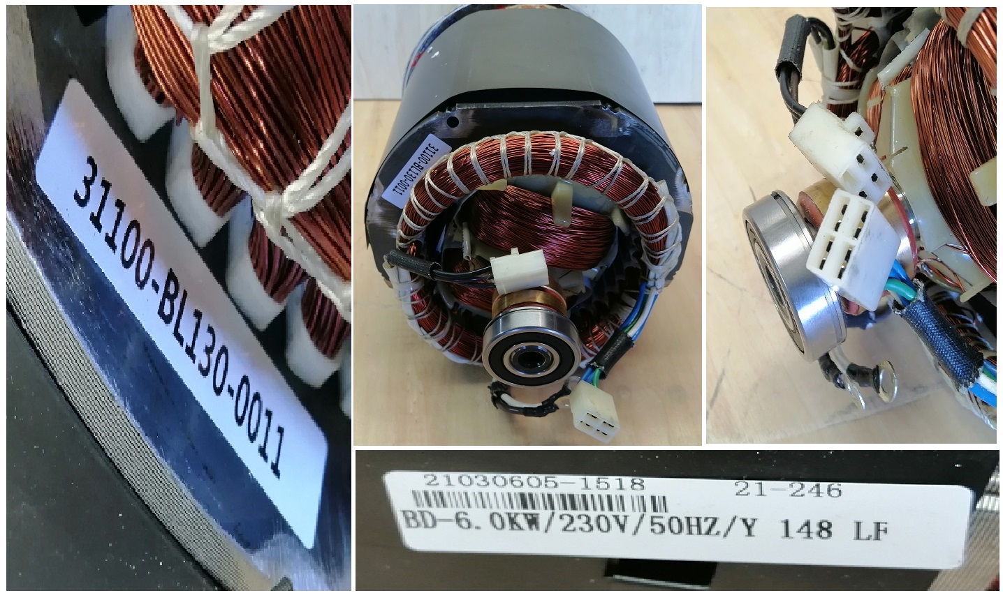 Генератор 1-фазный  (статор+ротор) 6 кВт 230в/Alternator