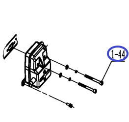 Винт глушителя двигателя 1E44F/Hexagon socket head cap  screws (M6×55) TSS-GJH95 (№1-44 JH95A, 1E44F)