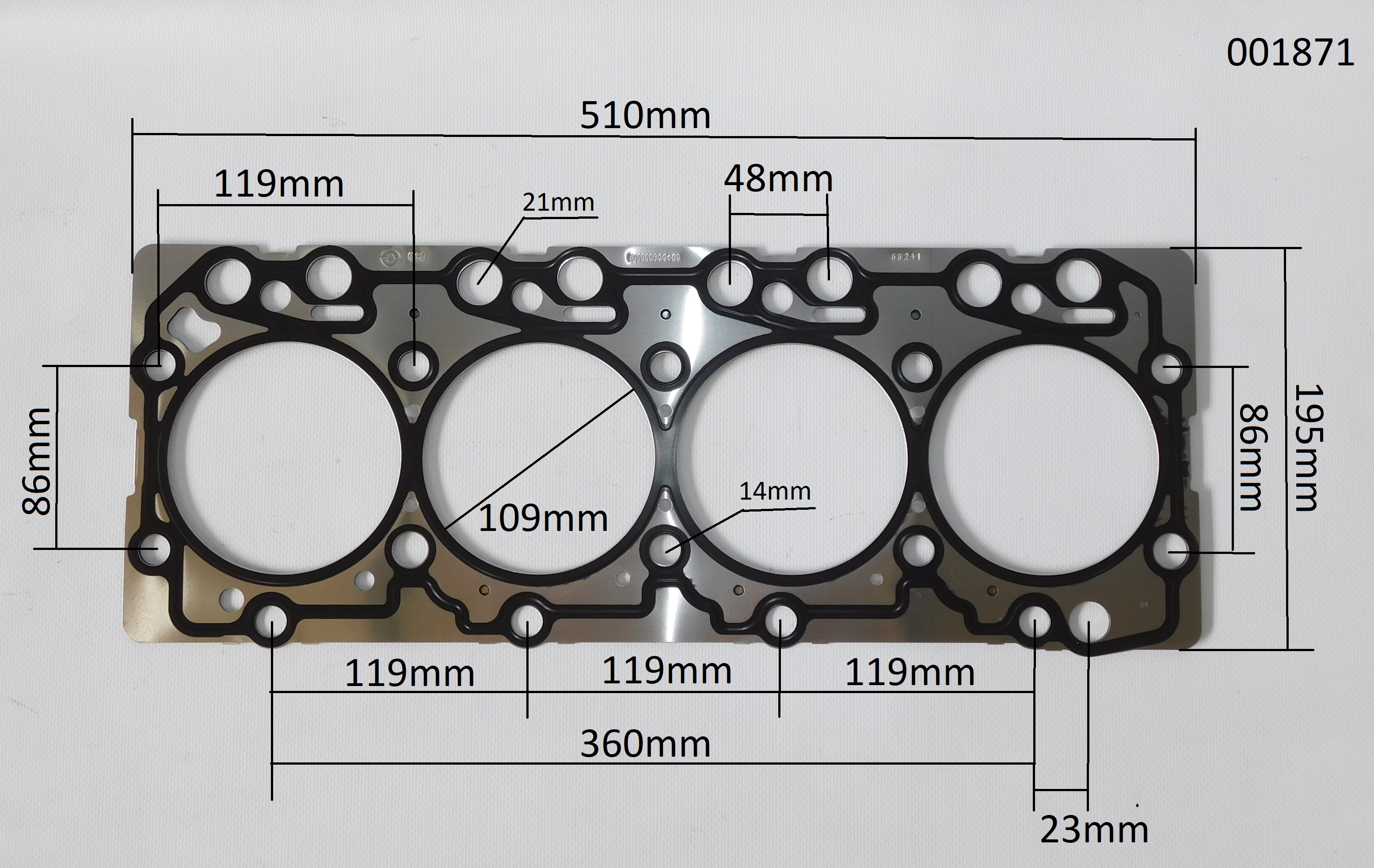 Прокладка головки блока цилиндров SDEC SC4H180D2; TDS 120 4LTE/Cylinder head gasket (S00000844+03)