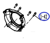 Винт кожуха маховика двигателя 1E44F/Hexagon socket head cap combination screws (M6×25) TSS-GJH95 (№1-42 JH95A, 1E44F)
