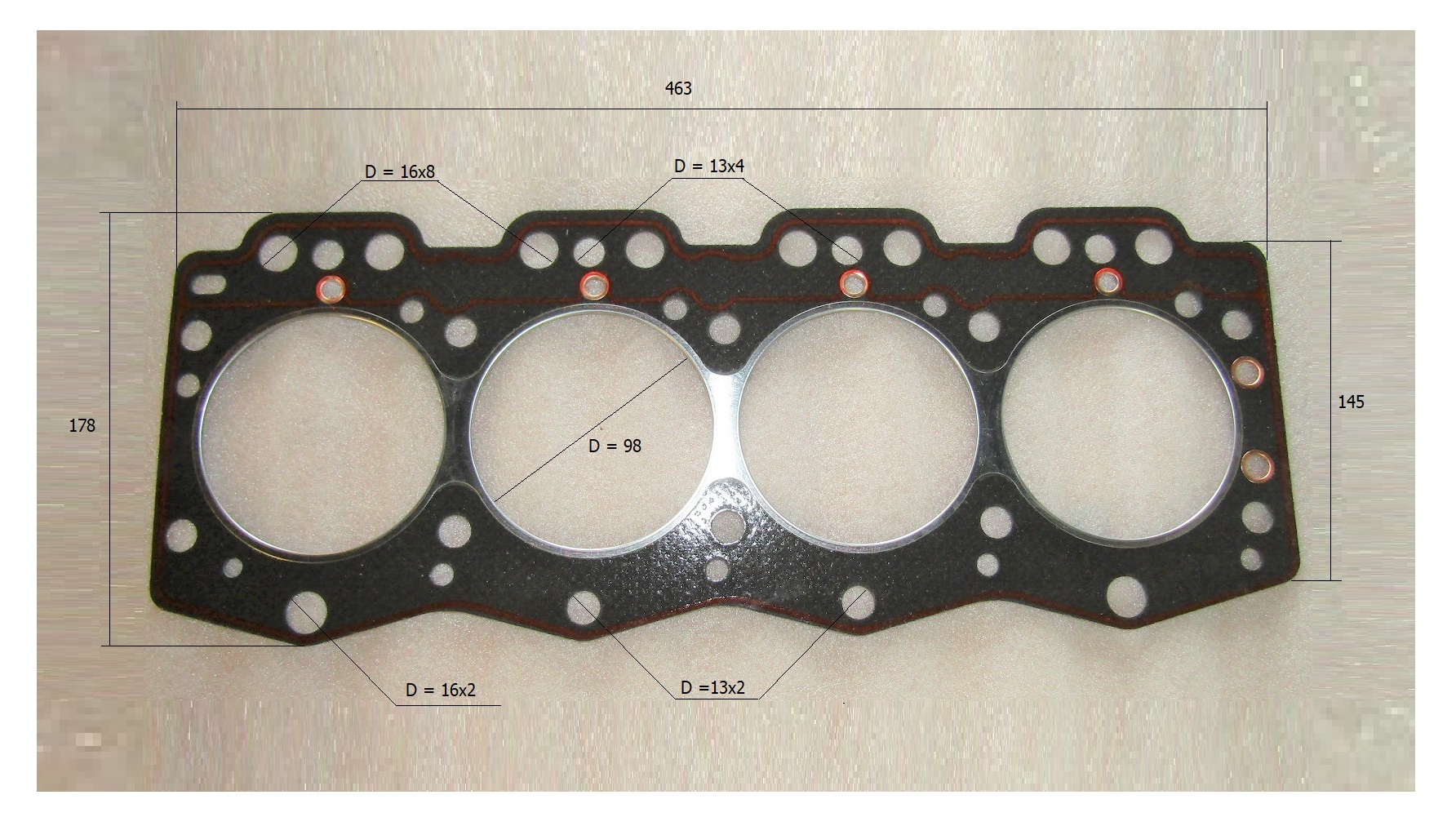 Прокладка головки блока цилиндров TDR-K 18 4L;TDR-K 22 4L / Gasket, cylinder head to cylinder block