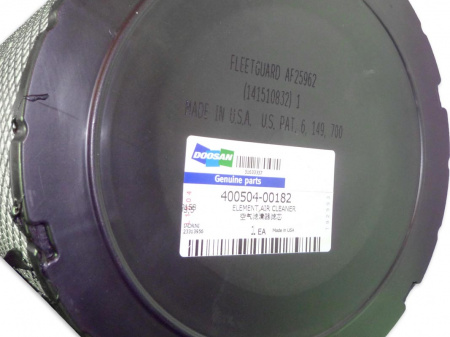 Фильтр воздушный одинарный цилиндрический ("глухой торец") Hyundai Doosan DP158LCF (220х185х425) /Air  filter