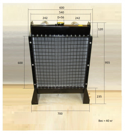 Радиатор охлаждения с интеркулером  Ricardo R4105ZLDS1; TDK56, 66 4LT (с интеркулером)/Radiator