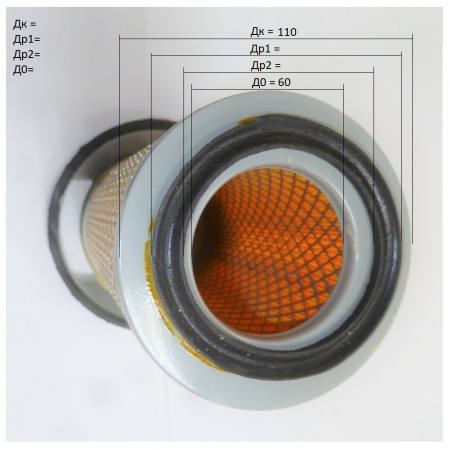 Фильтр воздушный одинарный цилиндрический TDQ 15 4L (110х60х222 мм,"грибок")/Air filter element