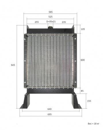 Радиатор охлаждения Ricardo R4105ZDS1; TDK 56 4LT/Radiator