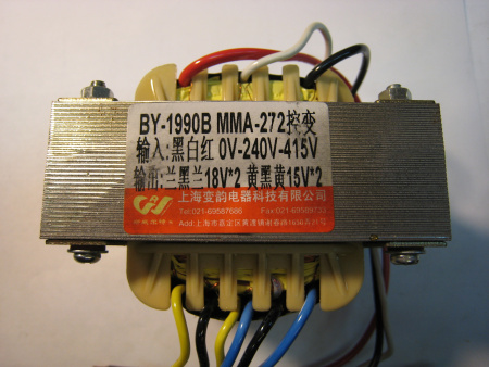 Трансформатор BY-1990B MMA-272  (0-240-415V / 18*2 /15*2)